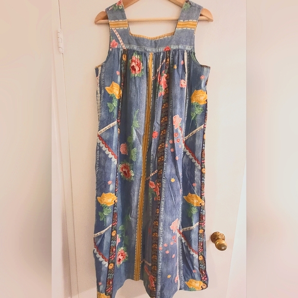 Printed Denim Dress - Picture 1 of 5